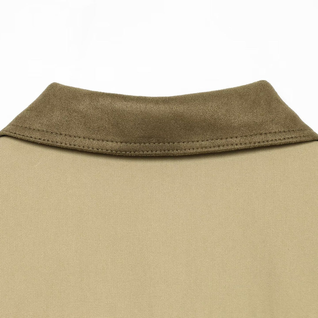 Ladies Boxy Field Blouson with Velour Collar and Elastic Hem Mune Fashion