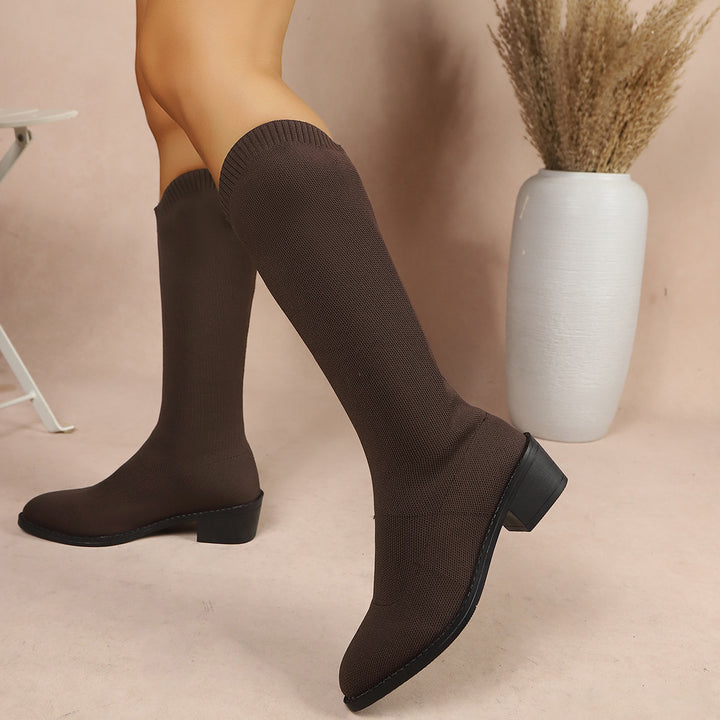 Women's High Boots with Elegant Block Heel Mune Fashion