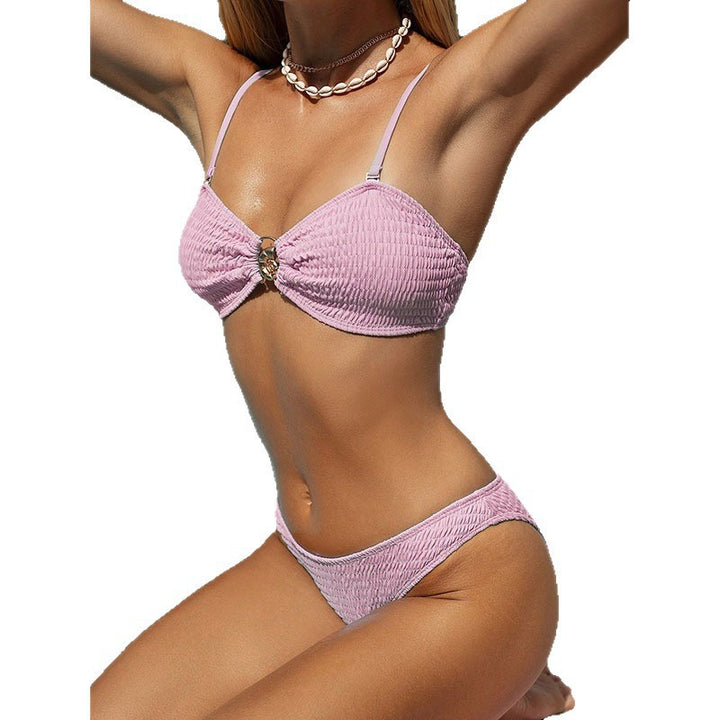 Women's bandeau bikini with intricate knot and elegant jewelry detail Mune Fashion