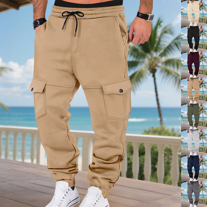 Men's urban utility jogpants made of cotton blend with elastic waistband, flap pockets, and reinforced knee areas Mune Fashion