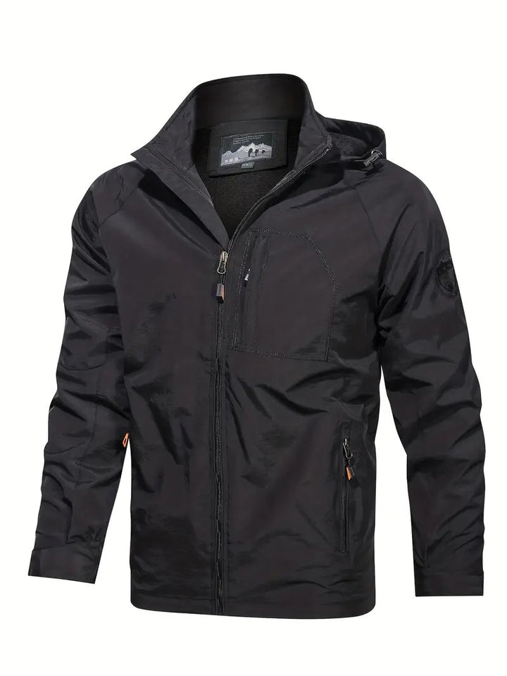 Men's Lightweight Outdoor Jacket with Removable Hood