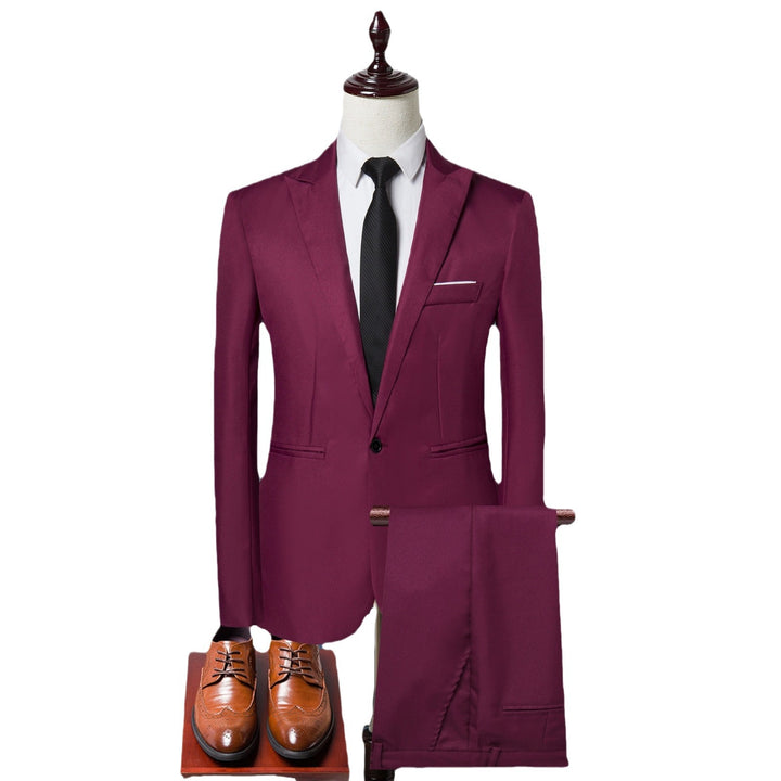 Men's slim business suit in two-piece with single-breasted blazer and elegant suit trousers Mune Fashion