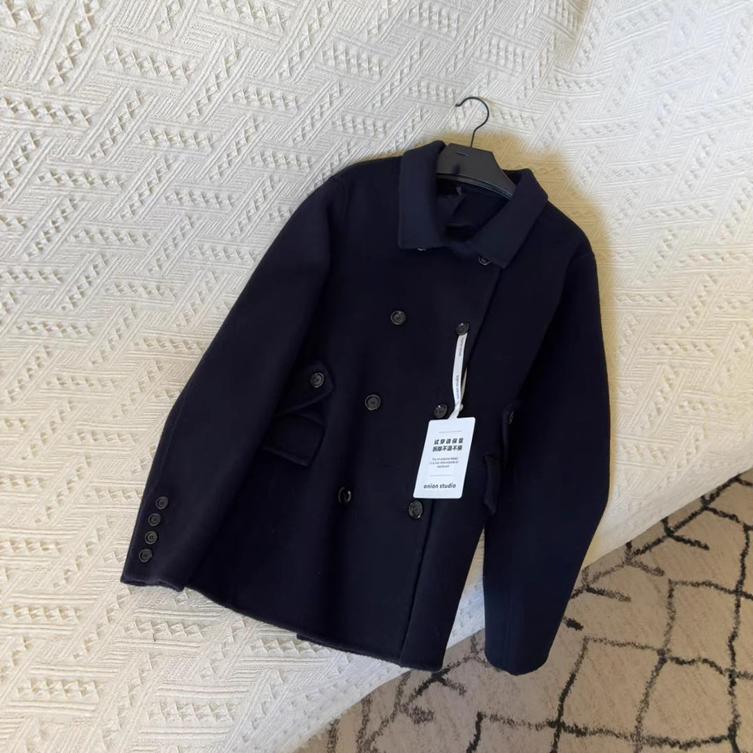 Women Elegant Double-breasted Jacket Mune Fashion