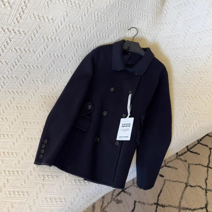 Women Elegant Double-breasted Jacket Mune Fashion