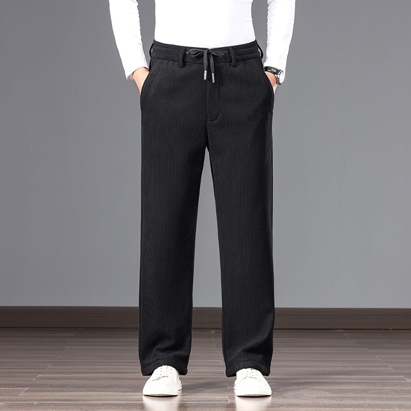 Men's Casual Relaxed-Fit Cotton Blend Sweatpants with Drawstring and Straight Leg Mune Fashion