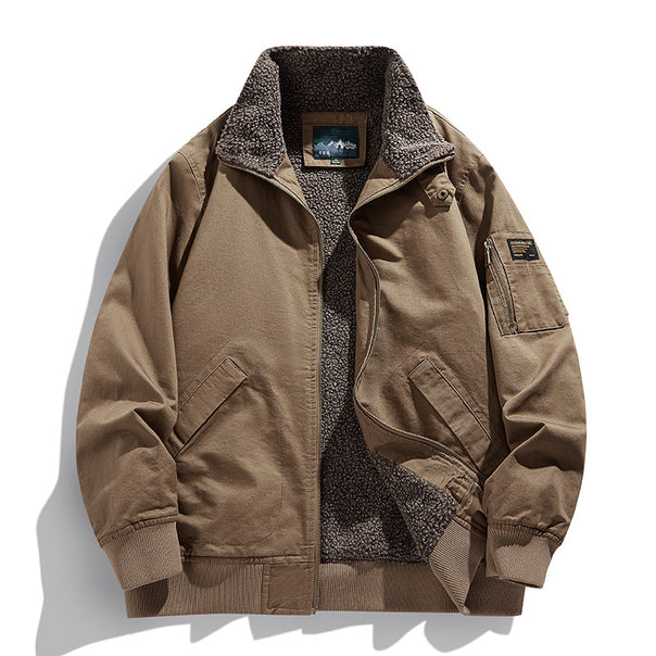 Men's bomber jacket in pilot style with quilted inner lining and sleeve zipper pocket Mune Fashion