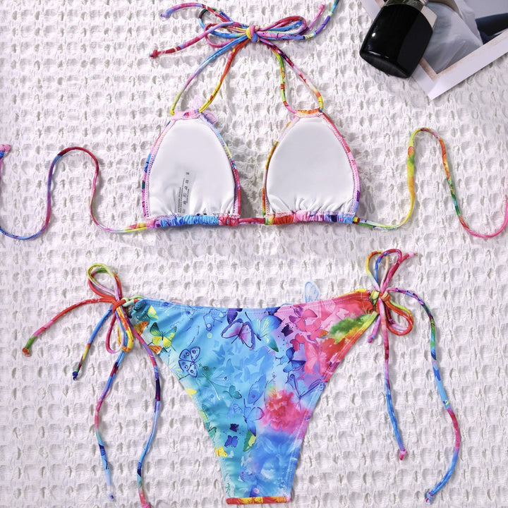 Women's Triangle Bikini with Playful Flower Detail Mune Fashion