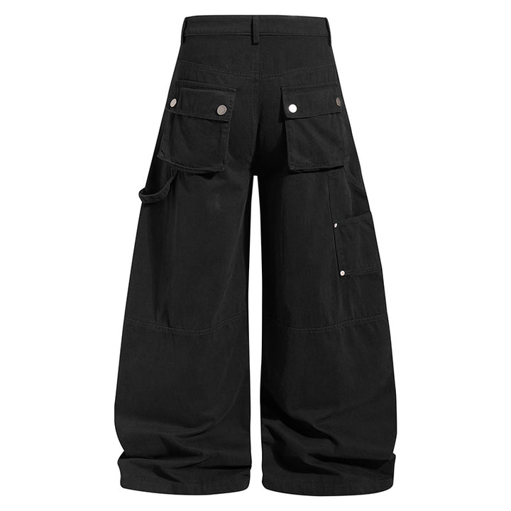Women wide cotton cargo culotte with high waist, large flap pockets & artisanal details Mune Fashion