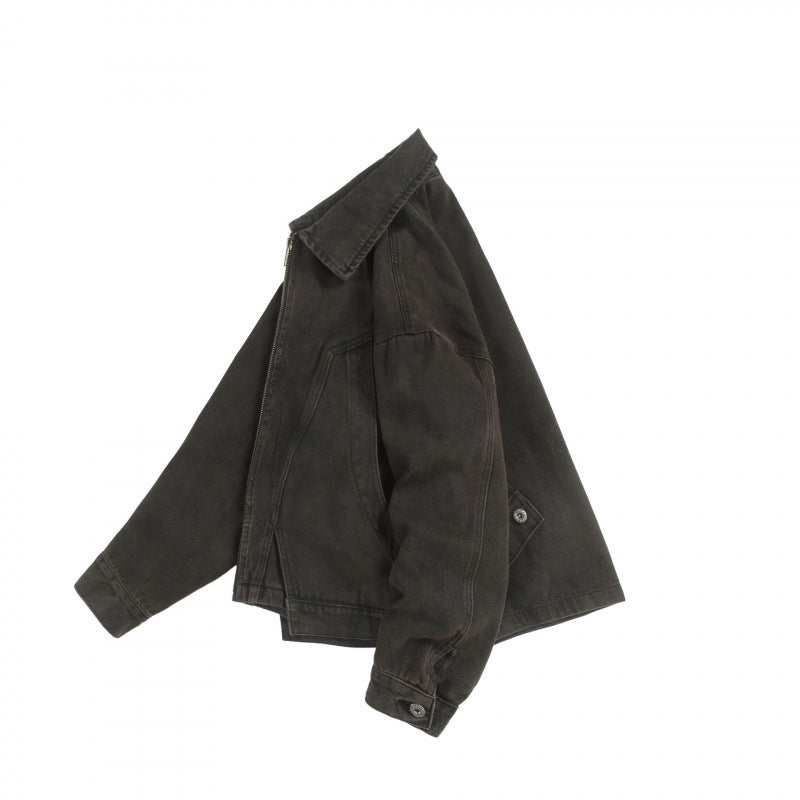 Unisex Boxy Worker Blouson made of washed canvas with a full zipper, shirt collar, and asymmetrical patch pockets Mune Fashion