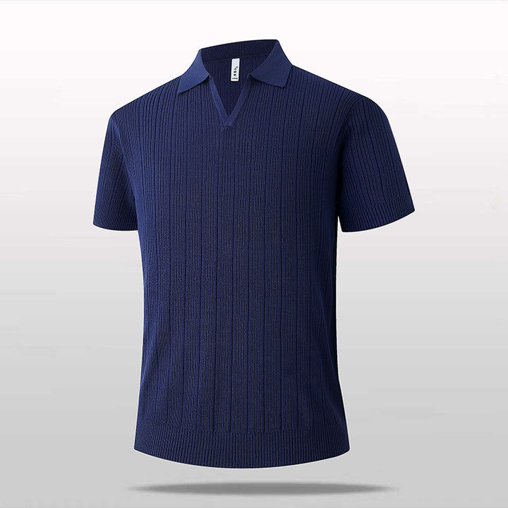 Men's Short Knit Tops with V-Neck Mune Fashion