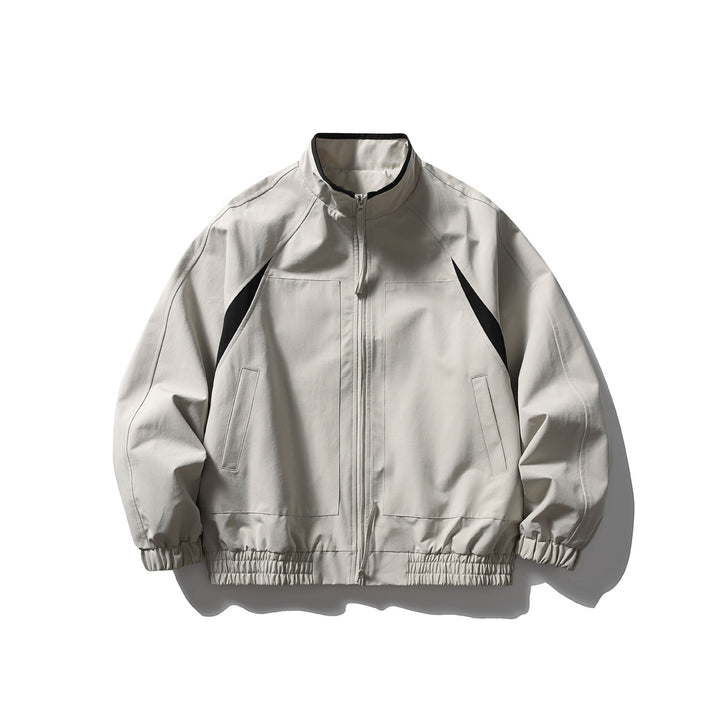 Men's Oversized Bomber Jacket with Stand Collar, Raglan Sleeves, and Elastic Hem Mune Fashion