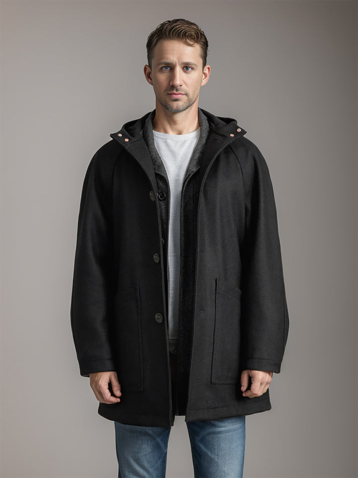 Men's oversized hooded coat with teddy lining Mune Fashion