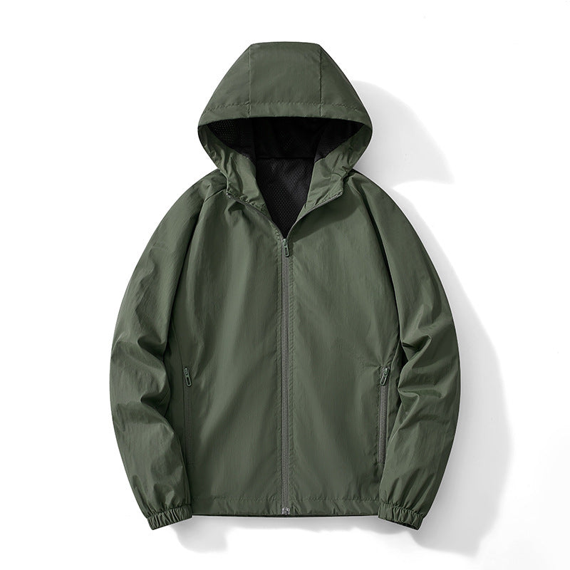 Men's Ultralight Hooded Windbreaker with Breathable Mesh Lining and Concealed Zipper Mune Fashion