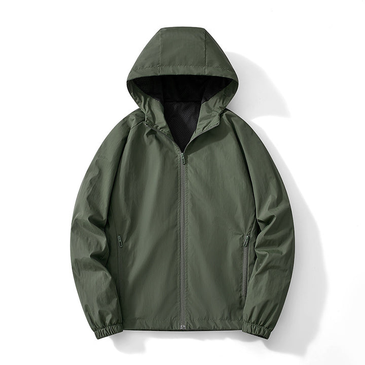 Men's Ultralight Hooded Windbreaker with Breathable Mesh Lining and Concealed Zipper Mune Fashion
