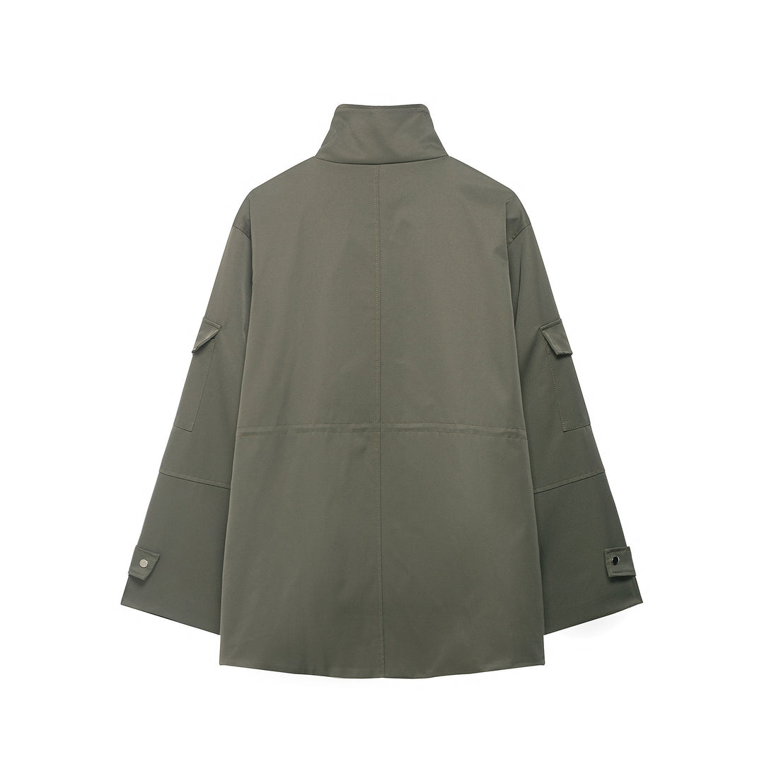 Ladies Utility Parka with patch pockets and high stand-up collar Mune Fashion