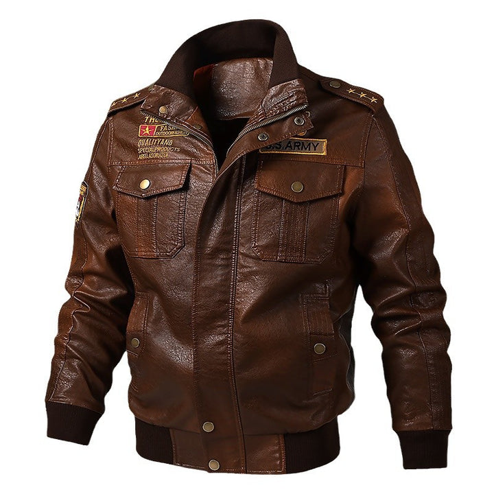 Men's Stylish Biker Jacket with Embroidered Appliqués Mune Fashion