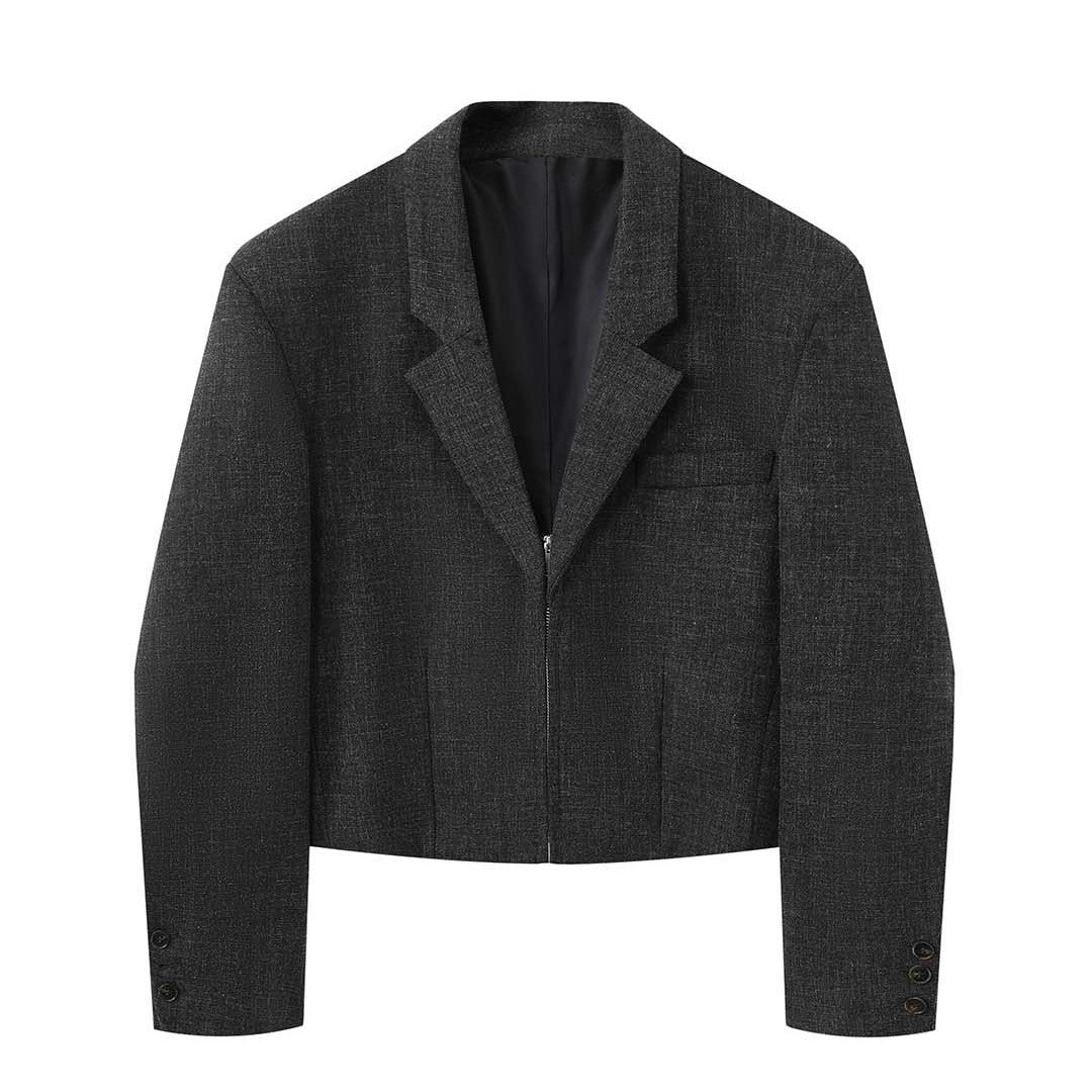 Women Oversize Wool Blend Blazer with Distinctive Shoulder Mune Fashion