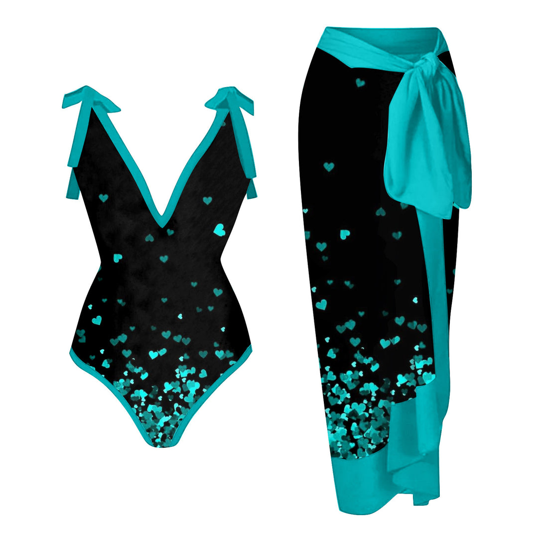 Women's Swimwear Set with Stylish Wrap Skirt Mune Fashion