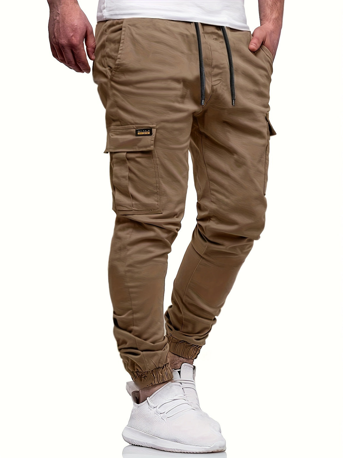 Men's Tapered Cargo Jogging Pants with Drawstring, Ankle Cuff & Multiple Pockets Mune Fashion