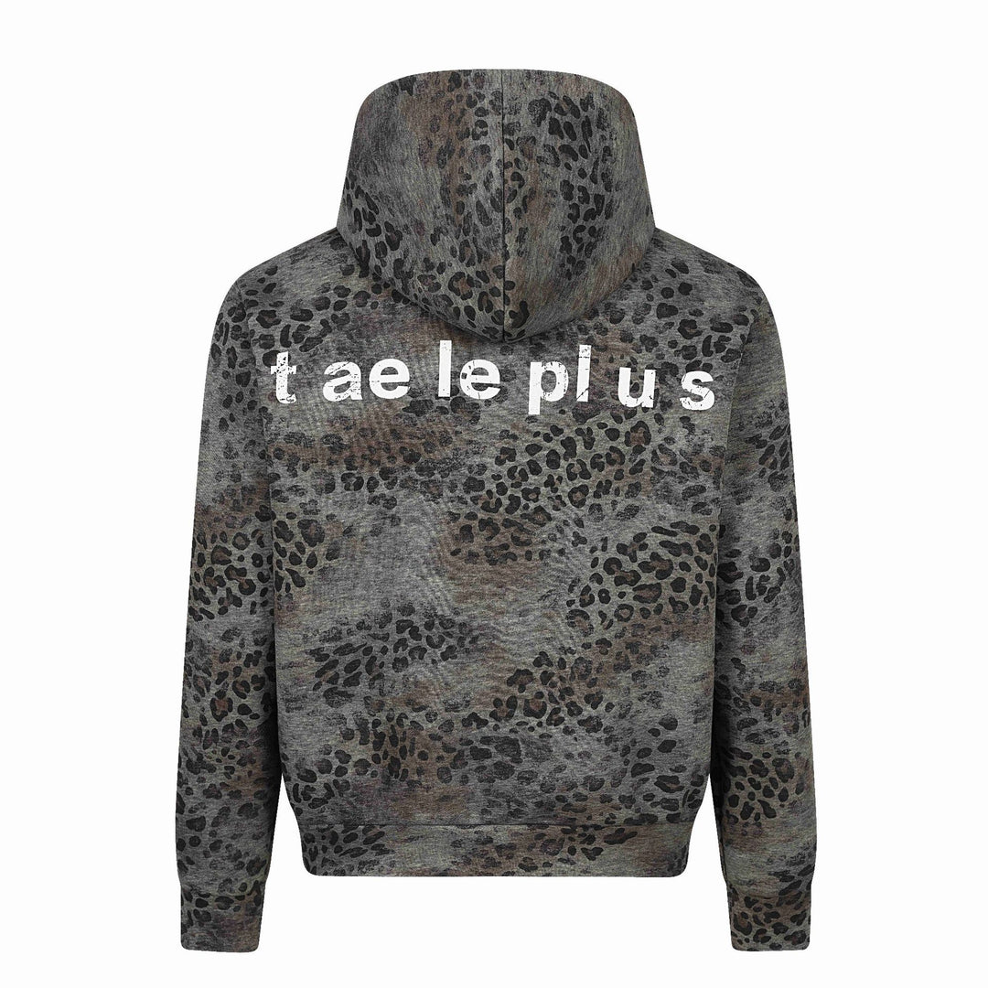 Women's hoodie jacket with full zip, leopard print and large graphic prints Mune Fashion