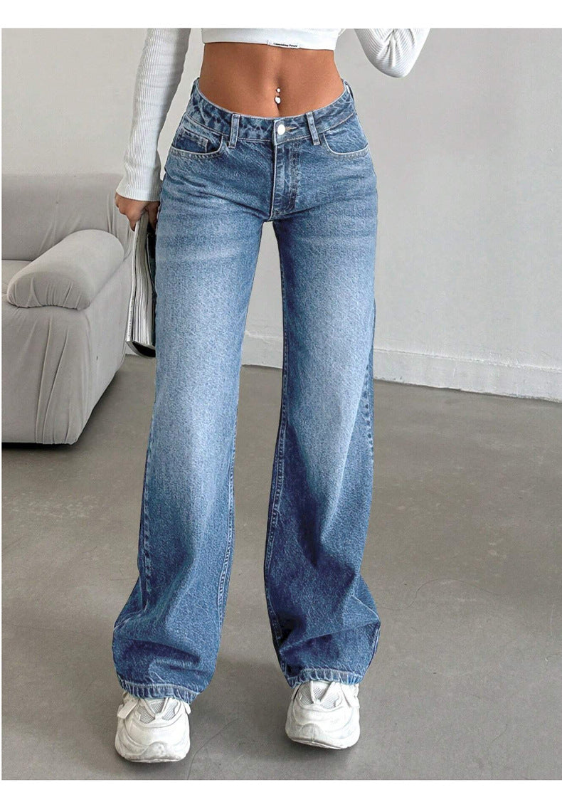 Women High-Waist Wide-Jeans with Paperbag Waist Mune Fashion
