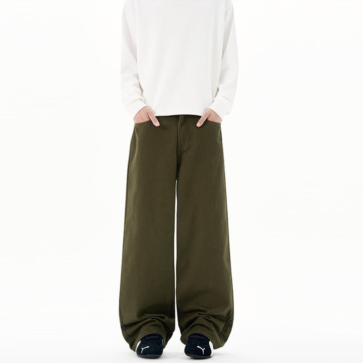 Men's loose-fitting cotton denim jeans with straight leg and clean minimal design Mune Fashion