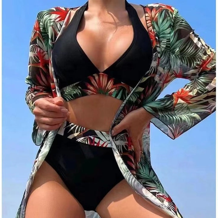 Women's High-Waisted Swim Set with Kimono Mune Fashion