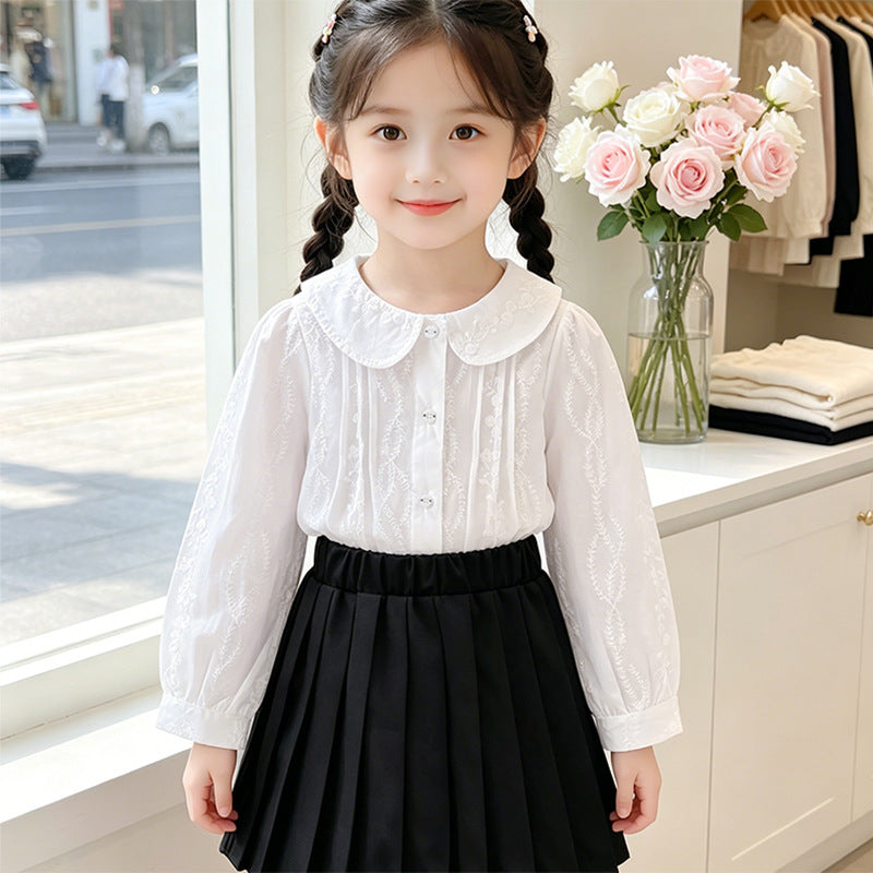 Girls elegant blouse with floral embellishments Mune Fashion