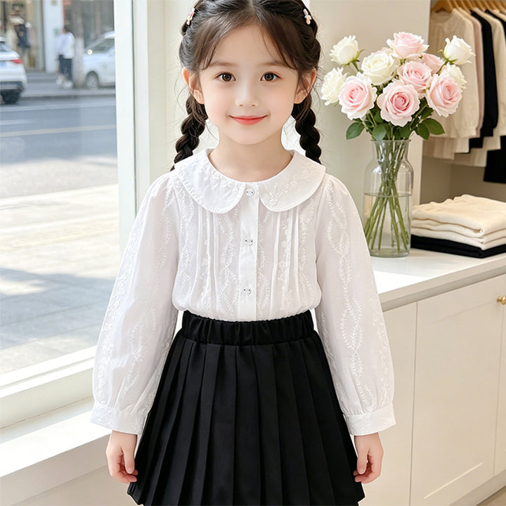 Girls elegant blouse with floral embellishments Mune Fashion