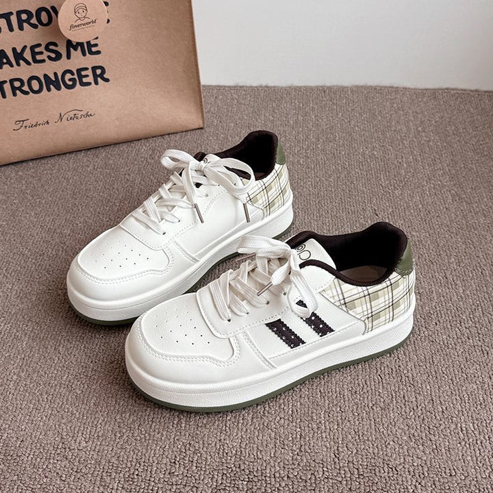 Women's fashionable sneakers with checkered inserts and cushioned sole Mune Fashion