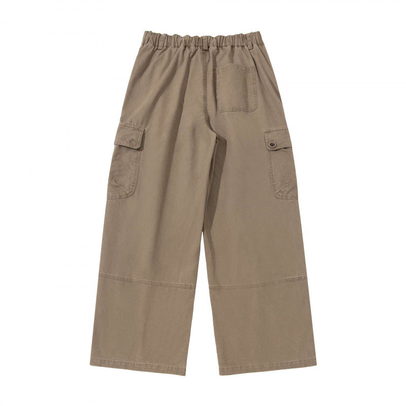 Women's Wide Cargo Pants with High Waist, Large Flap Pockets, and Culotte Silhouette Mune Fashion