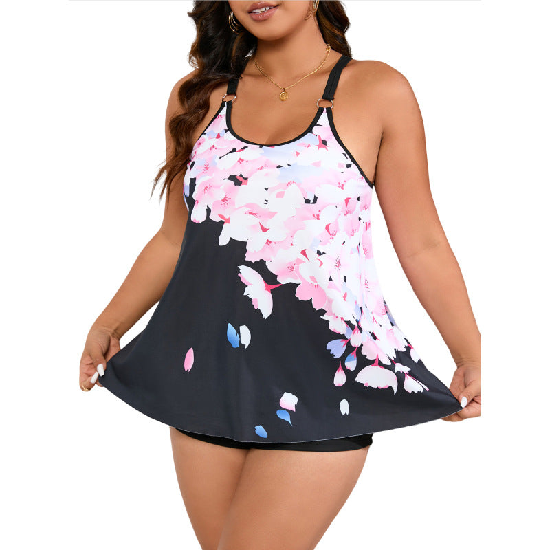 Women's tankini top with floral design and flattering cut Mune Fashion