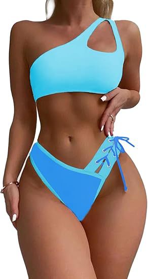 Women's One-Sided Bikini with Trendy Cut Mune Fashion