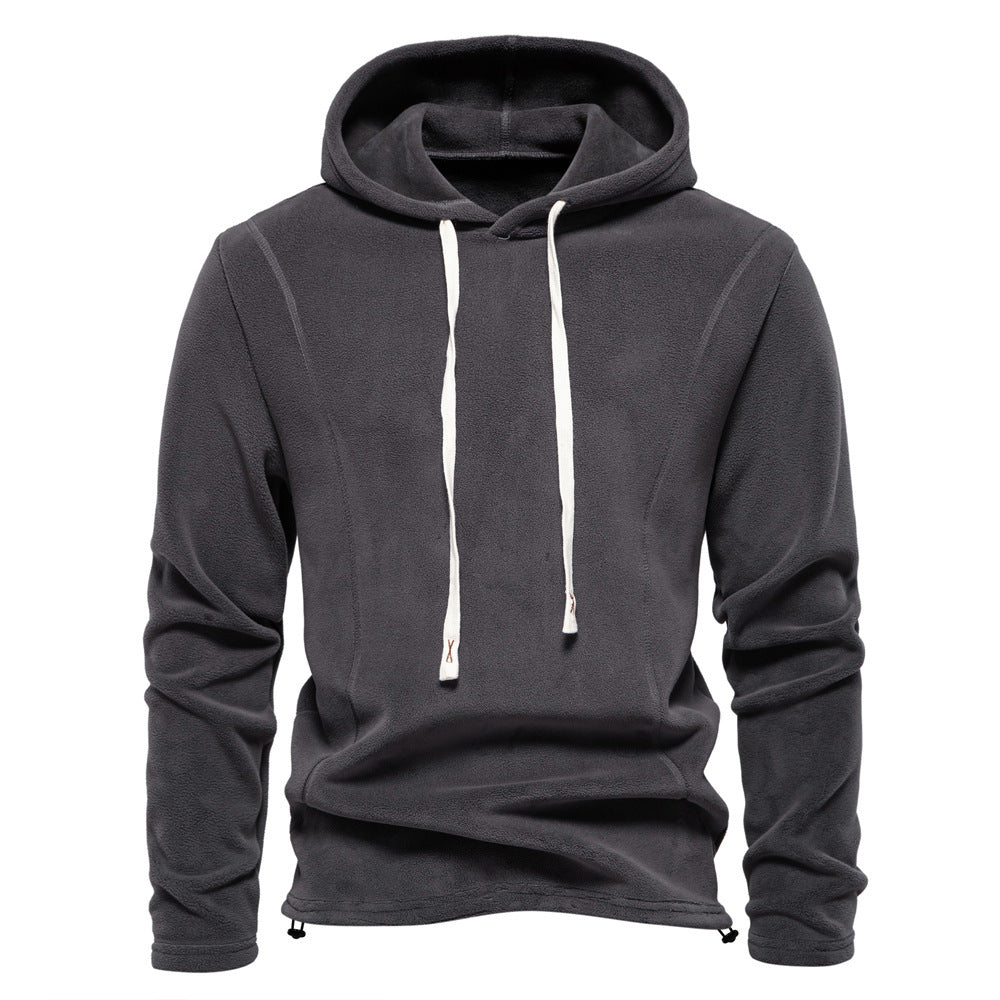 Men's lightweight fleece pullover with short zipper and stand-up collar Mune Fashion