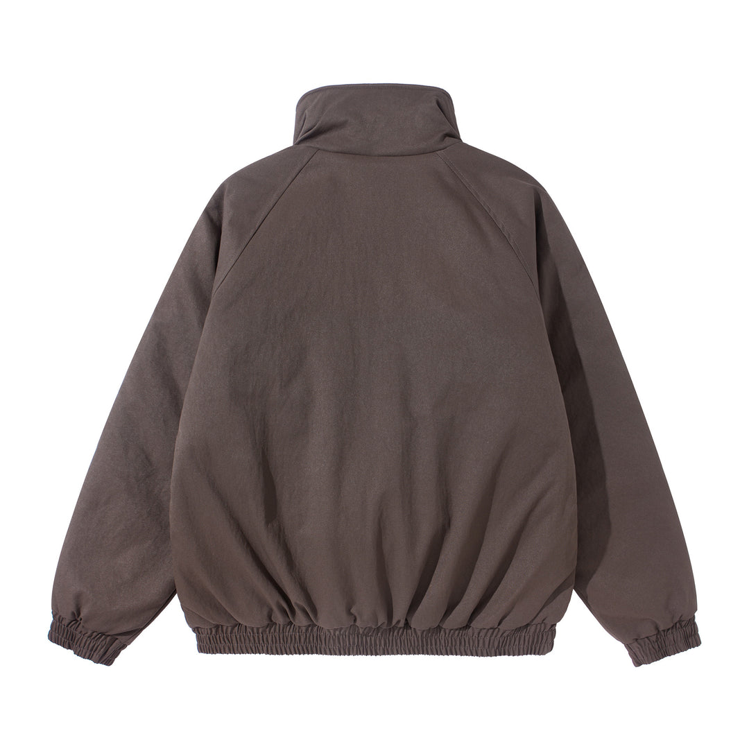 Unisex Short Cut Boxy Stand Collar Blouson with Elastic Hem and Concealed Side Pockets Mune Fashion