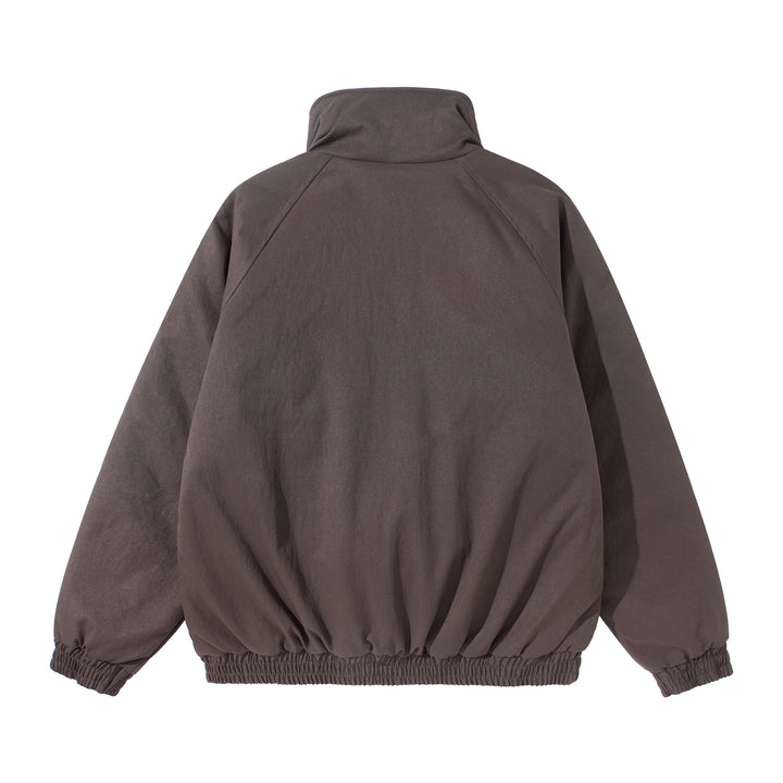 Unisex Short Cut Boxy Stand Collar Blouson with Elastic Hem and Concealed Side Pockets Mune Fashion