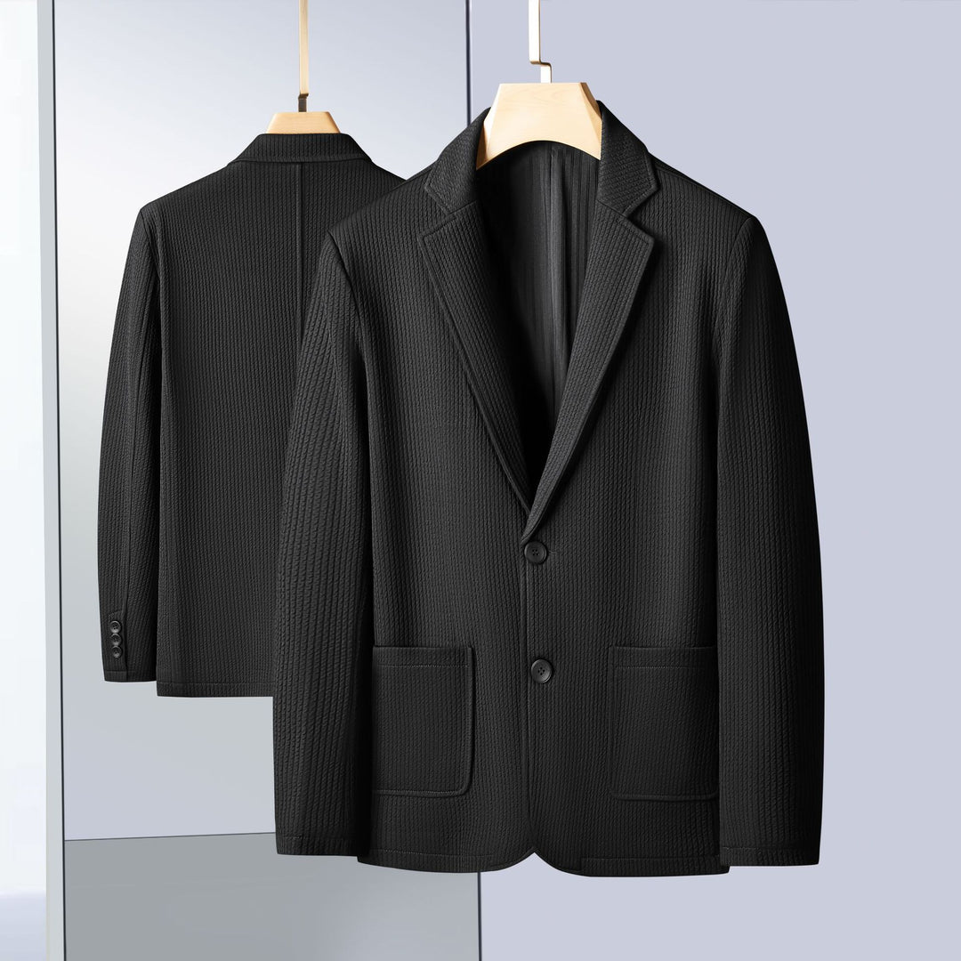 Men's structured blazer made of textured jersey with patch pockets Mune Fashion