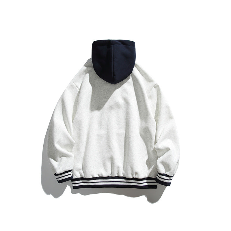 Unisex Oversize Hoodie with Contrast Hood, Button Placket and Kangaroo Pocket Mune Fashion