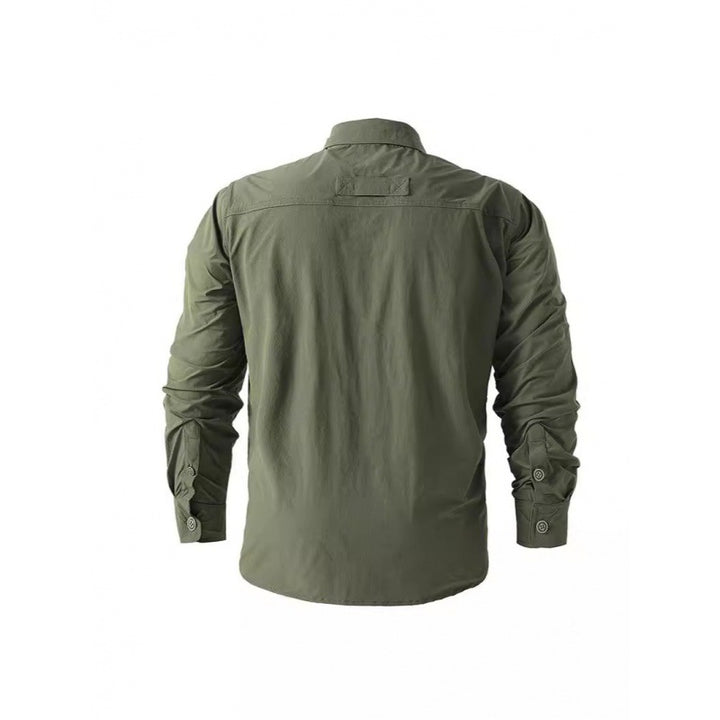 Men's Light Shirt Jacket in Utility Style with Patch Chest Pockets and Button Placket Mune Fashion