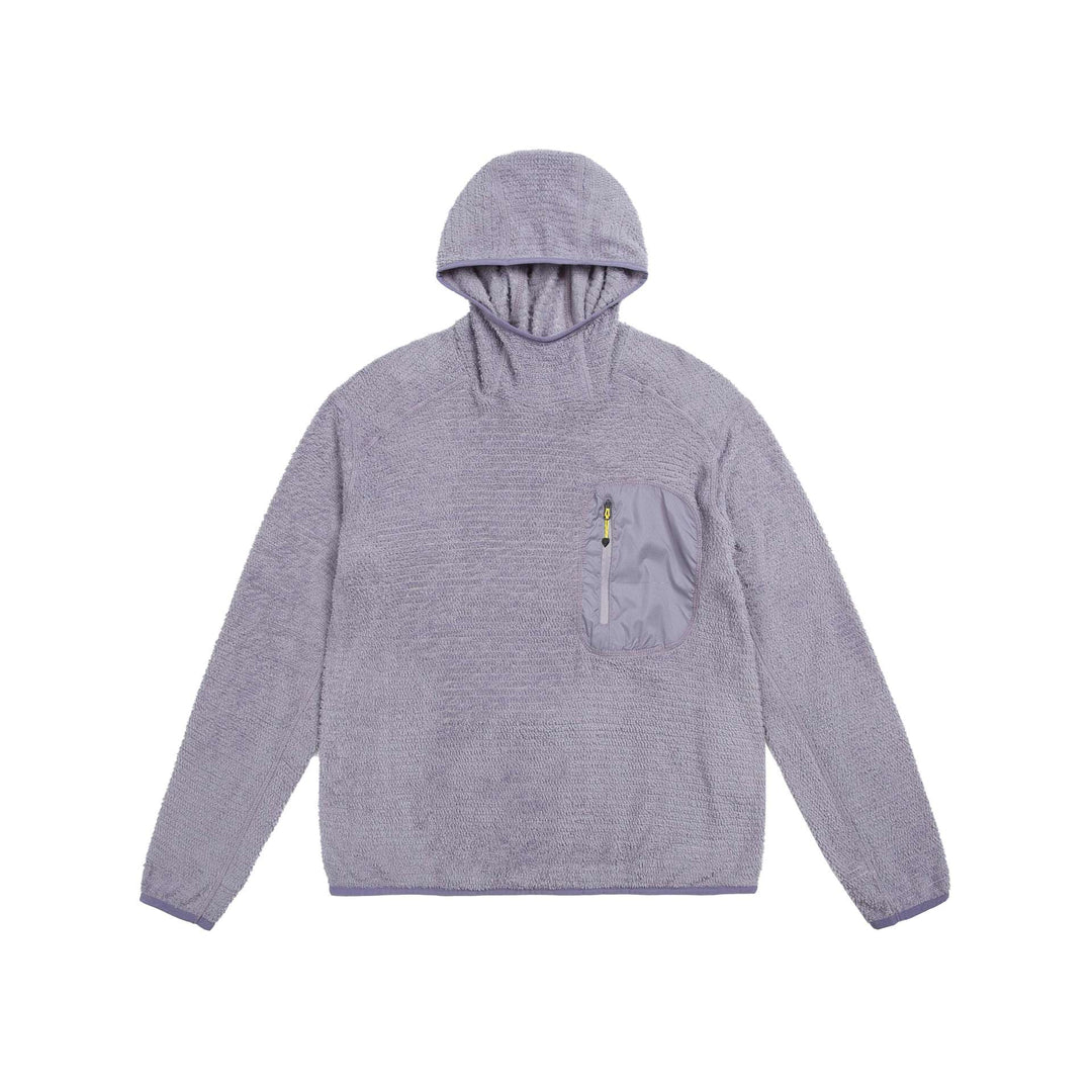 Unisex cozy hooded fleece pullover with chest zip pocket and elastic hem Mune Fashion