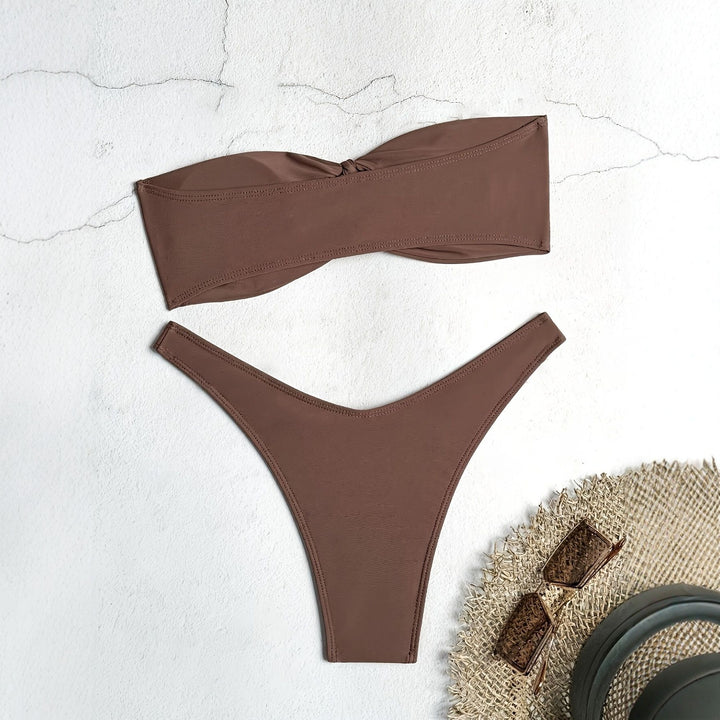 Women Bandeau Bikini with innovative knot design Mune Fashion