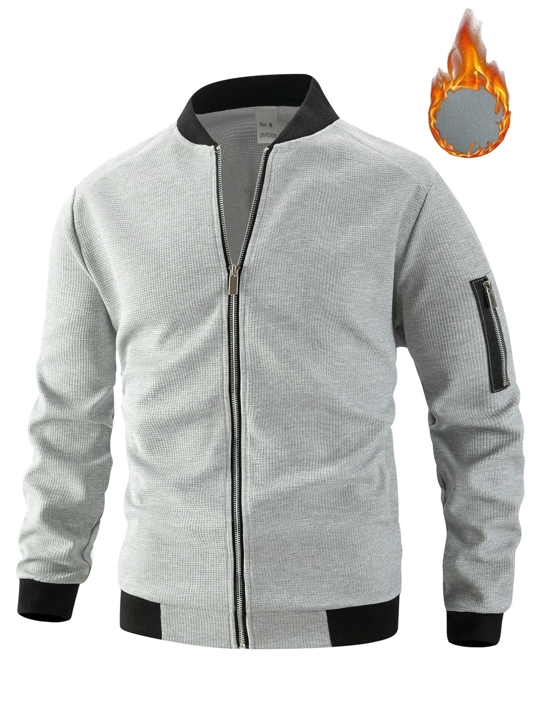 Men's lightly padded bomber jacket with waffle structure, full zip and arm pocket Mune Fashion