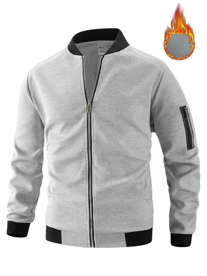 Men's lightly padded bomber jacket with waffle structure, full zip and arm pocket Mune Fashion