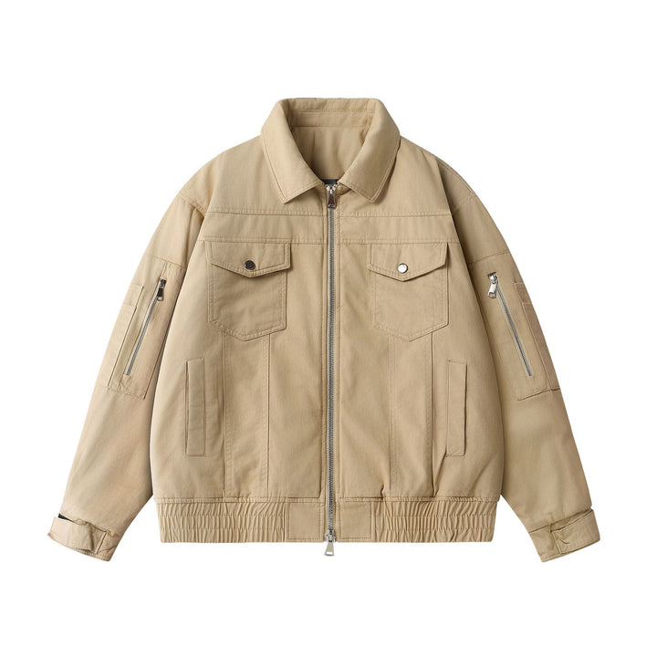 Unisex Urban Utility Blouson Jacket with Cargo Pockets and Two-Way Zipper Mune Fashion