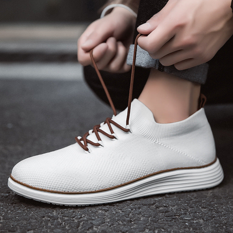 Men's elastic knit sneakers in sock design with padded comfort insole, flexible lightweight sole, and decorative lacing Mune Fashion