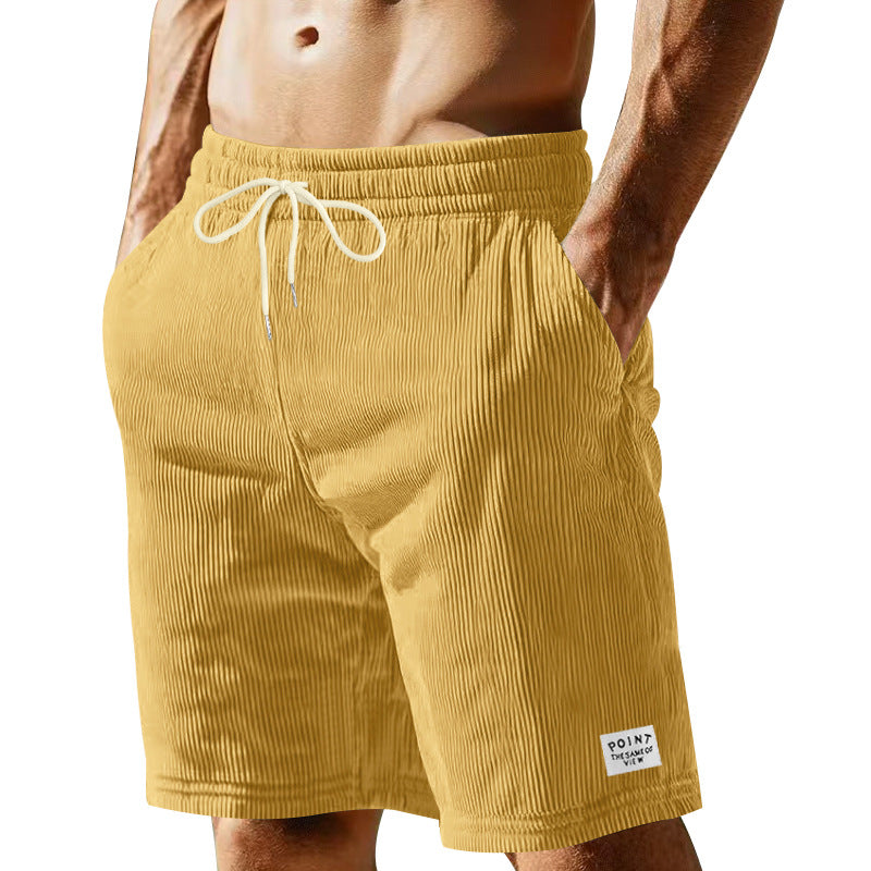 Men's knee-length lounge shorts in ribbed structure jersey with elastic drawstring waistband and patch pockets Mune Fashion