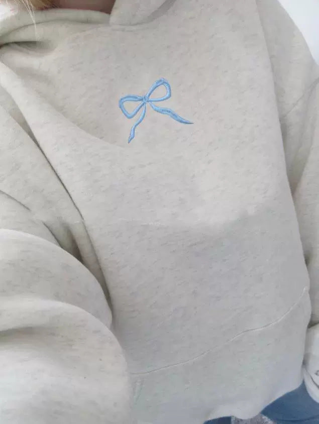 Women's Oversize Hoodie Sweatshirt with Delicate Embroidery on the Front and Embroidered Lettering on the Back Mune Fashion