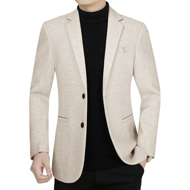 Men's Slim-Fit Blazer in Felt Look with Minimalist Flap Pockets Mune Fashion