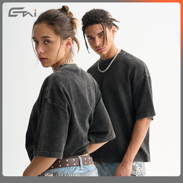 Men's Oversized Structure T-Shirt with Crew Neck Mune Fashion