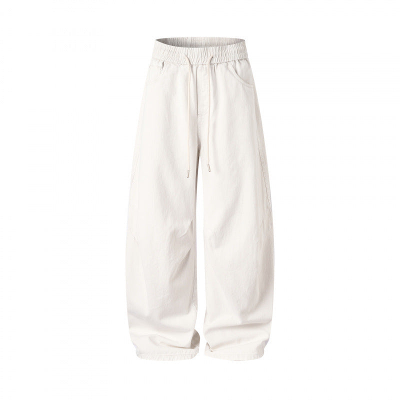 [Women] Wide culotte pants with high elastic waistband, drawstring and side pockets Mune Fashion